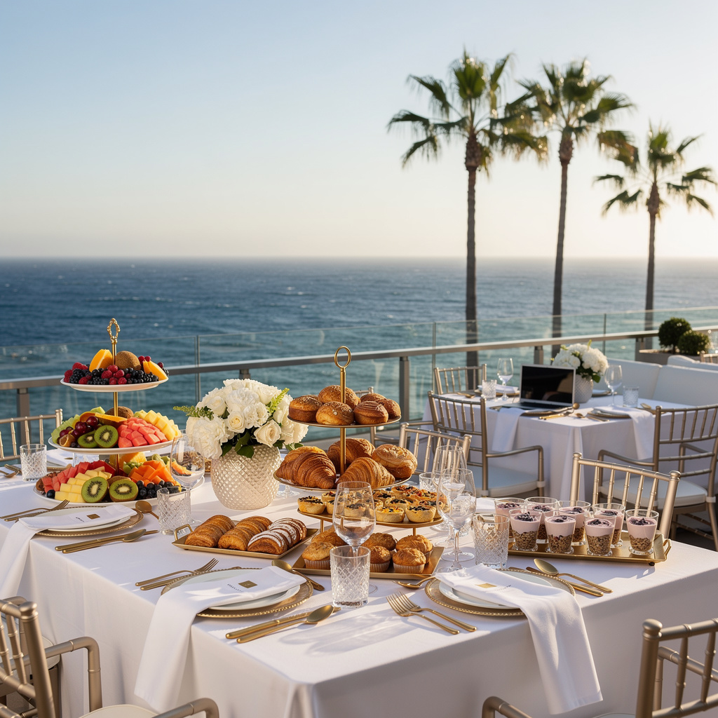 Breakfast buffet catering display
