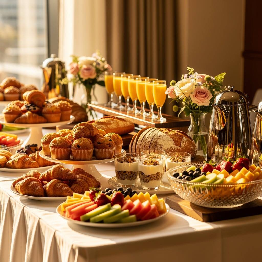 Fresh breakfast spread